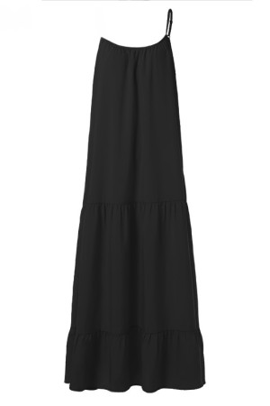 Spaghetti Strap Sleeveless Ruffle Tiered Plus Size Maxi Dress