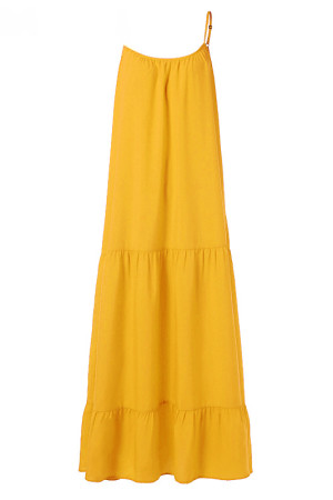 Spaghetti Strap Sleeveless Ruffle Tiered Plus Size Maxi Dress