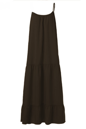 Spaghetti Strap Sleeveless Ruffle Tiered Plus Size Maxi Dress