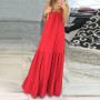 Spaghetti Strap Sleeveless Ruffle Tiered Plus Size Maxi Dress