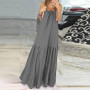 Spaghetti Strap Sleeveless Ruffle Tiered Plus Size Maxi Dress