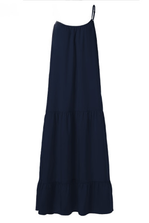 Spaghetti Strap Sleeveless Ruffle Tiered Plus Size Maxi Dress