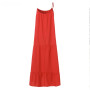 Spaghetti Strap Sleeveless Ruffle Tiered Plus Size Maxi Dress