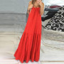 Spaghetti Strap Sleeveless Ruffle Tiered Plus Size Maxi Dress