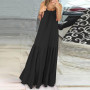 Spaghetti Strap Sleeveless Ruffle Tiered Plus Size Maxi Dress