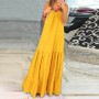 Spaghetti Strap Sleeveless Ruffle Tiered Plus Size Maxi Dress