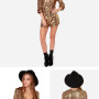 Sequin Plunging V-Neck Long Sleeve Romper