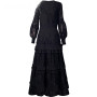 Floral Embroidery V-Neck Cascading Ruffle Maxi Dress