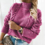 Twist Knit Turtleneck Long Sleeve Pullover Sweater