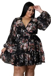 Plus Size Floral Mini Dress - Elegant, Cute & Comfy Outfit