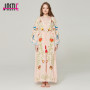 Embroidered V-Neck Batwing Sleeve Boho Plus Size Maxi Dress