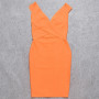 Deep Neck Knitted Bodycon Knee Length Tank Bandage Dress