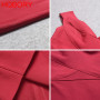 Deep Neck Knitted Bodycon Knee Length Tank Bandage Dress