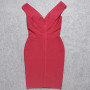 Deep Neck Knitted Bodycon Knee Length Tank Bandage Dress