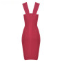 Deep Neck Knitted Bodycon Knee Length Tank Bandage Dress