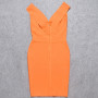 Deep Neck Knitted Bodycon Knee Length Tank Bandage Dress