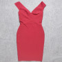 Deep Neck Knitted Bodycon Knee Length Tank Bandage Dress