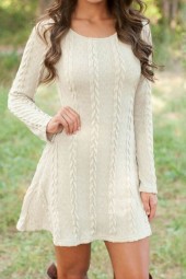 Cozy Plus-Size Knitted Sweater Dress for the Autumn/Winter Season