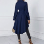 Plus Size Asymmetrical Lantern Sleeve Button Down Tunic Blouse