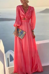 Stunning Solid Ruffled Maxi Dress - Perfect for Beach Vacations & Holidays 