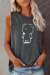 Seyoushy Bear Harajuku Oneck Sleeveless Women's T-shirt Camisetas (10+ words)