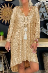 Shimmering Spring Sequin Beach Dress - Plus Size