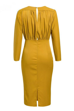 Mock Neck Batwing Sleeve High Waist Bodycon Midi Dress