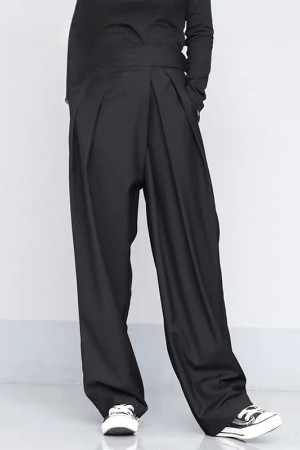 Wide Leg Pleated Loose Full Length Pants