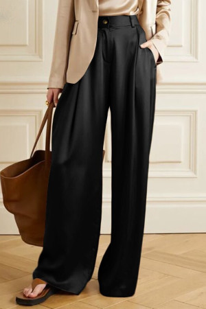 Satin Wide Leg Loose Palazzo Pants