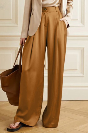 Satin Wide Leg Loose Palazzo Pants