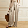 Satin Wide Leg Loose Palazzo Pants