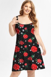 Floral Delight: Plus Size Summer Casual Backless Dress