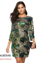 Sequin Sheath Knee Length Plus Size Party Dress