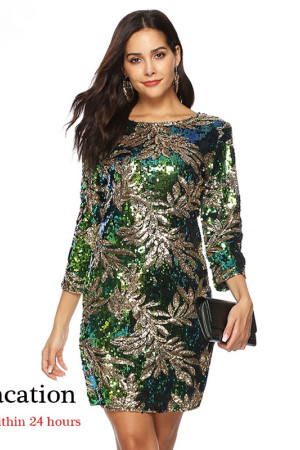 Sequin Sheath Knee Length Plus Size Party Dress