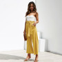Cotton Linen High Waisted Wide Leg Cropped Pants