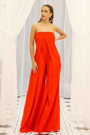Off Shoulder Slash Neck Backless Wide Leg Romper