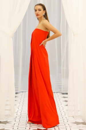 Off Shoulder Slash Neck Backless Wide Leg Romper