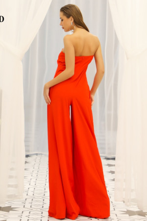 Off Shoulder Slash Neck Backless Wide Leg Romper
