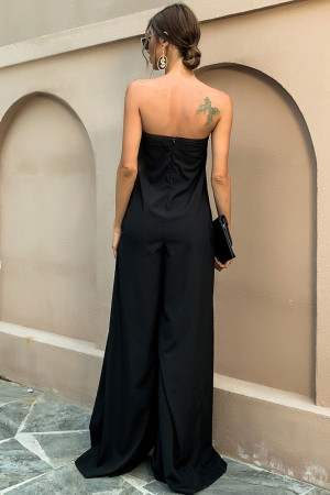 Off Shoulder Slash Neck Backless Wide Leg Romper