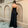 Off Shoulder Slash Neck Backless Wide Leg Romper