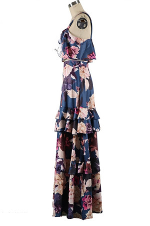 Boho Floral Cami Crop Top and Pants Two Piece Set
