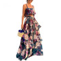 Boho Floral Cami Crop Top and Pants Two Piece Set