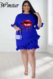 Summer Sweetness: Elegant Mini Dress with Short Sleeves and Luscious Lips