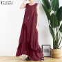 Vintage Asymmetrical Sleeveless Plus Size Tank Dress