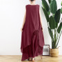 Vintage Asymmetrical Sleeveless Plus Size Tank Dress