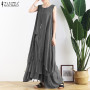 Vintage Asymmetrical Sleeveless Plus Size Tank Dress