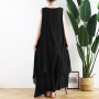 Vintage Asymmetrical Sleeveless Plus Size Tank Dress