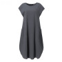 Loose Cotton Short Sleeve Ruffle Knee Length Dress