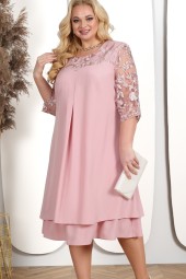 Plus Size Elegant Embroidery Chiffon Prom Formal Church Dress