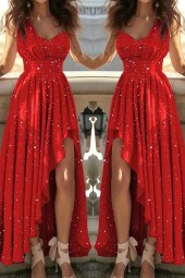 Red Velvet Dreams: Luxury Evening Gown for Special Occasions